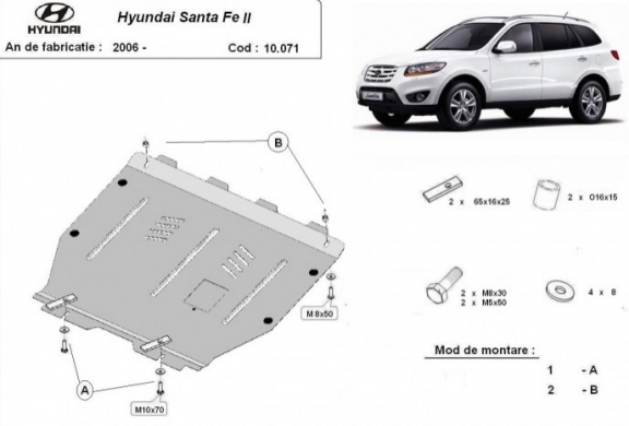 Cubre carter metalico Hyundai Santa Fe