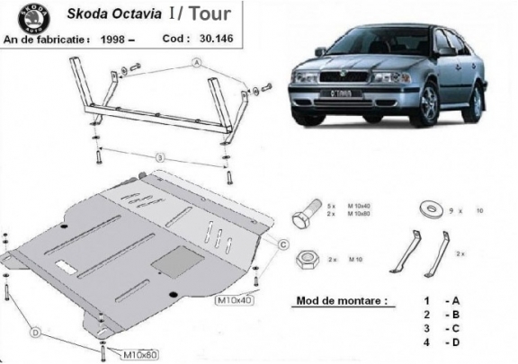 Cubre carter metalico Skoda Octavia Tour