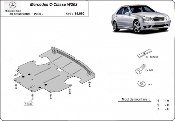 Cubre carter metalico Mercedes C-Classe W203