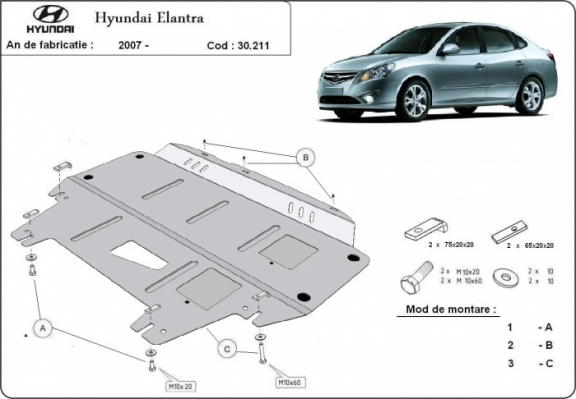 Cubre carter metalico Hyundai Elantra 1