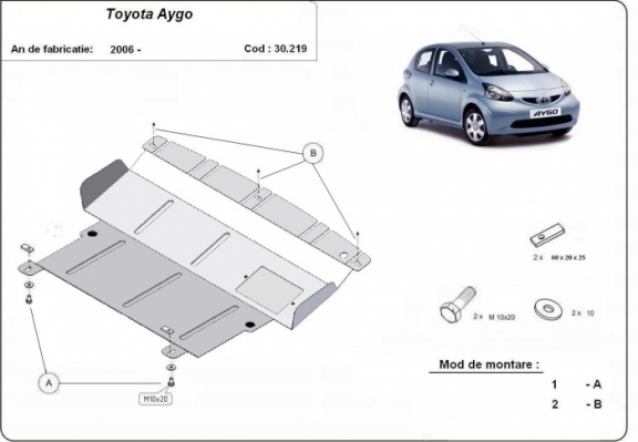 Cubre carter metalico Toyota Aygo AB10