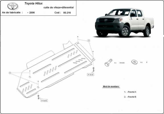 Protector de la caja de cambios y diferencial Toyota Hilux