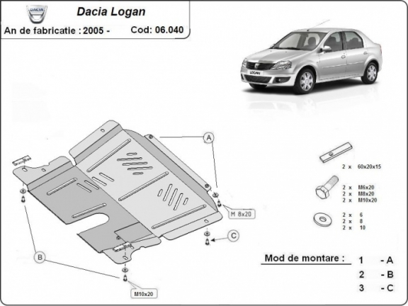 Cubre carter metalico Dacia Logan 1