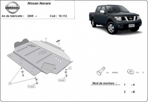 Cubre carter metalico Nissan Navara D40