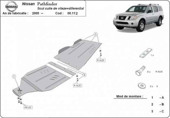 Protector de la caja de cambios y diferencial Nissan Pathfinder