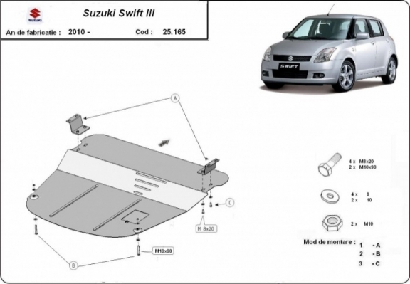 Cubre carter metalico Suzuki Swift 3