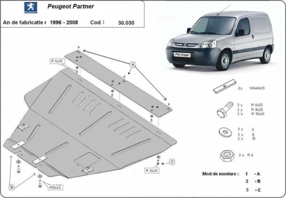 Cubre carter metalico Peugeot Partner