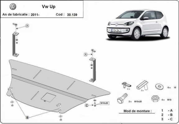 Cubre carter metalico VW Up