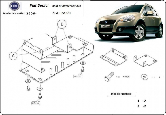 Protector del diferencial Fiat Sedici