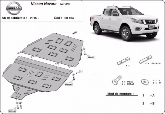 Protector de la caja de cambios Nissan Navara NP300 - D23