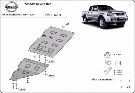 Protector de la caja de cambios Nissan Navara D22