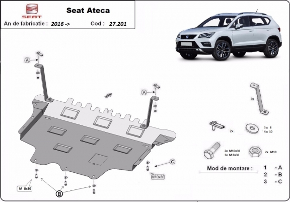 Cubre carter metalico Seat Ateca