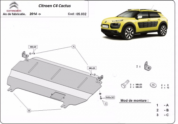 Cubre carter metalico Citroen C4 Cactus