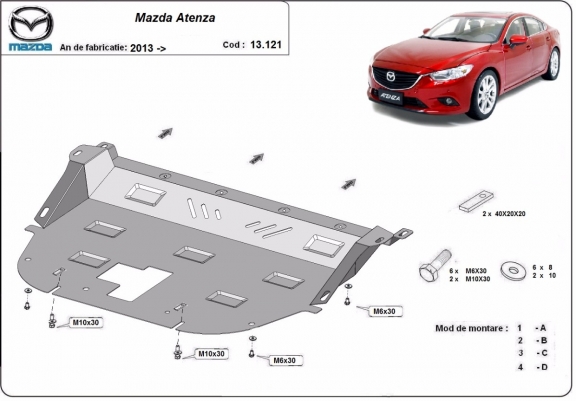 Cubre carter metalico Mazda Atenza