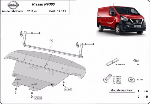 Cubre carter metalico Nissan NV300