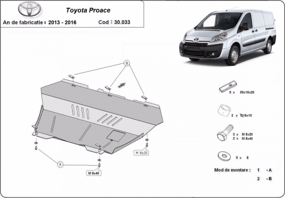 Cubre carter metalico Toyota Proace
