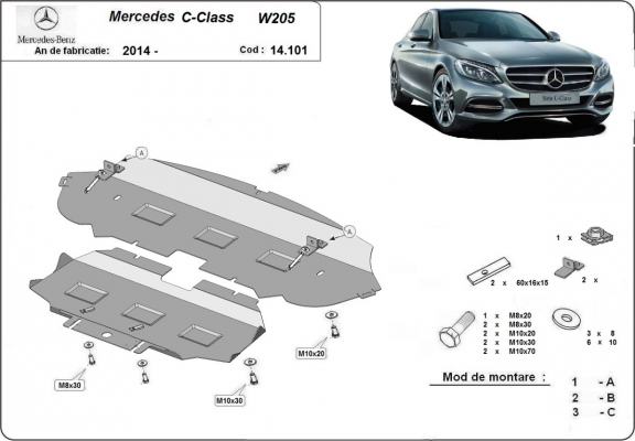 Cubre carter metalico Mercedes C-Class W205