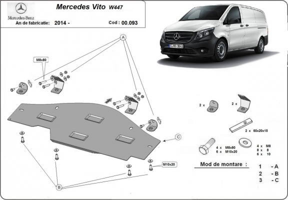 Protector del sistema Stop&Go Mercedes Vito W447 - 1.6 D