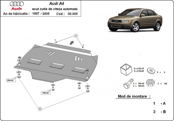 Protector de la caja de cambios Audi A4 B6 - Automatico