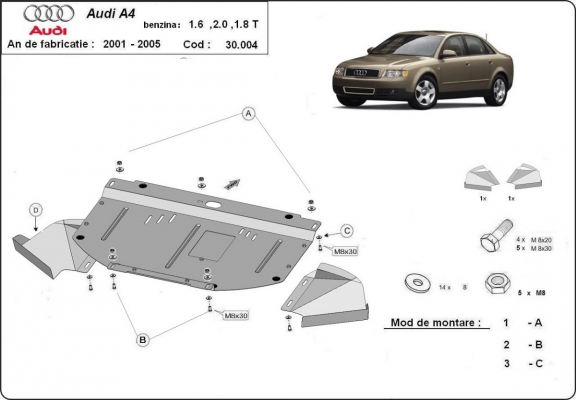Cubre carter metalico Audi A4 B6