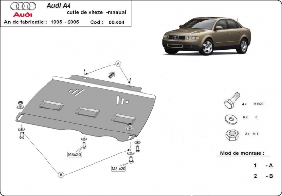 Protector de la caja de cambios Audi A4 B6 - Manual