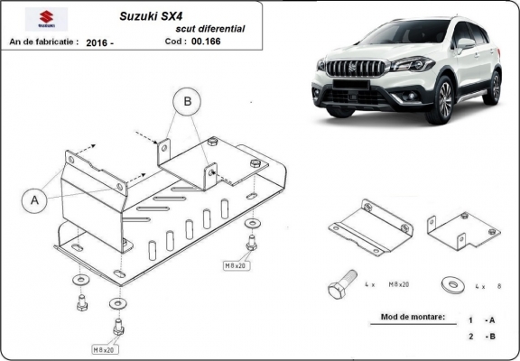 Protector del diferencial trasero Suzuki SX4