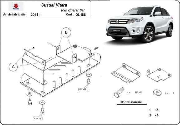 Protector del diferencial trasero Suzuki Vitara