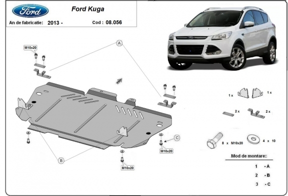 Cubre carter metalico Ford Kuga