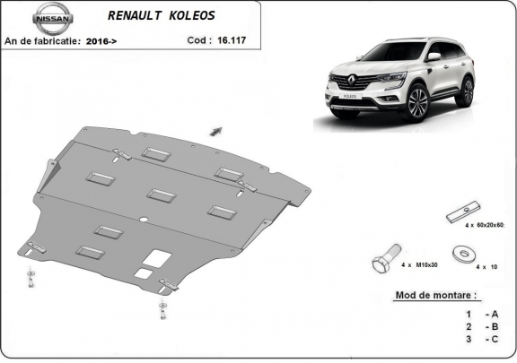 Cubre carter metalico Renault Koleos
