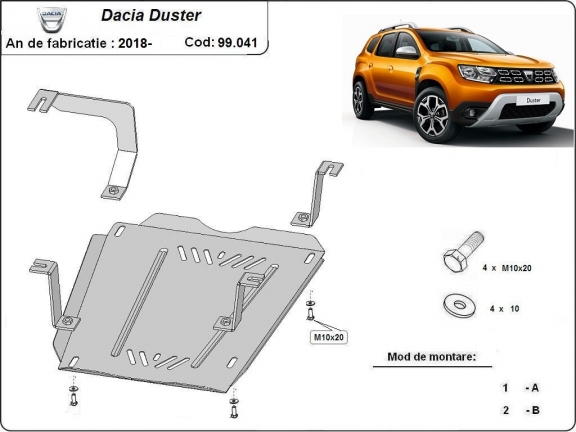 Protector del deposito de combustible Dacia Duster