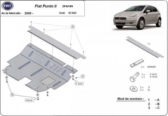Cubre carter metalico Fiat Punto