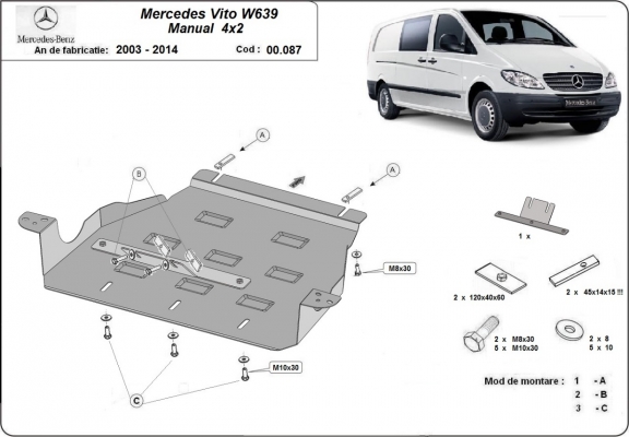 Protector de la caja de cambios Mercedes Vito W639 - 2.2 D