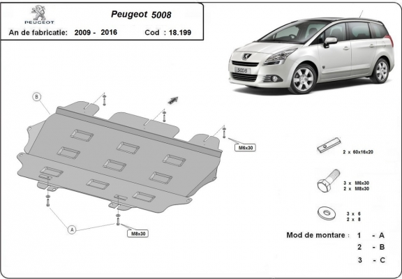 Cubre carter metalico Peugeot 5008