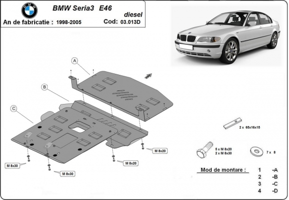 Cubre carter metalico BMW Serie 3 E46 - Diesel