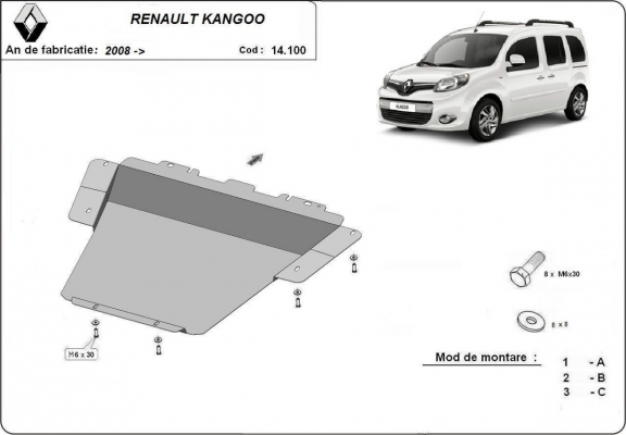 Cubre carter metalico Renault Kangoo