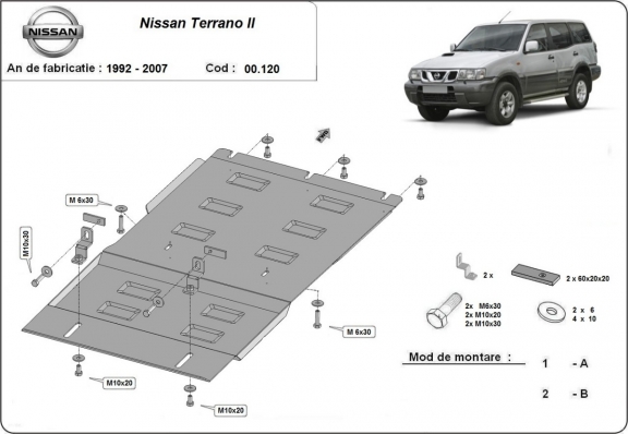Protector de la caja de cambios Nissan Terrano II