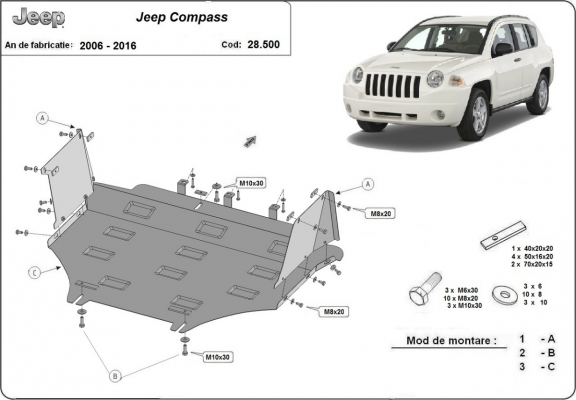 Cubre carter metalico Jeep Compass