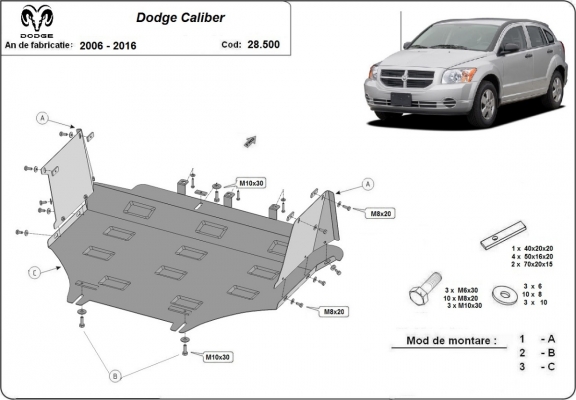 Cubre carter metalico Dodge Caliber