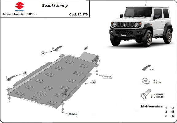 Protector de la caja de transferencia Suzuki Jimny - 3 puertas