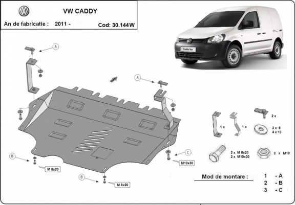 Cubre carter metalico VW Caddy - Webasto