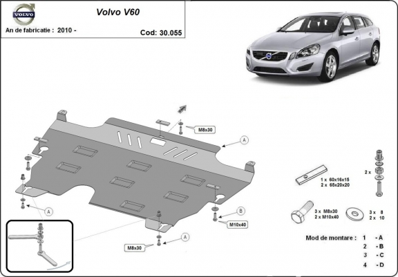 Cubre carter metalico Volvo V60