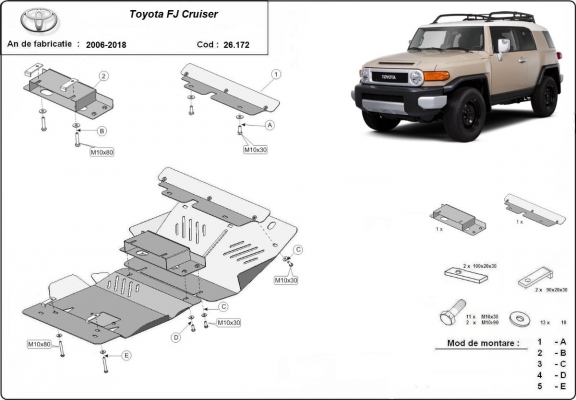 Cubre carter metalico Toyota Fj Cruiser