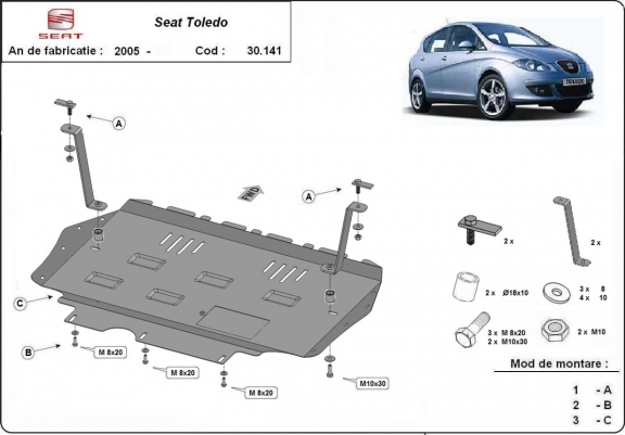 Cubre carter metalico Seat Toledo 3