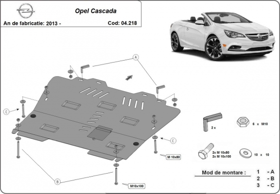 Cubre carter metalico Opel Cascada