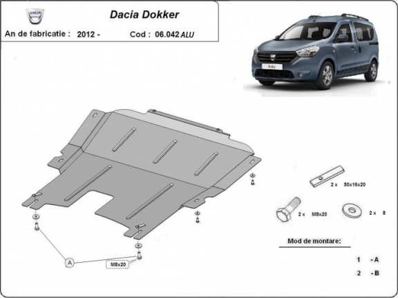 Cubre carter de aluminio Dacia Dokker