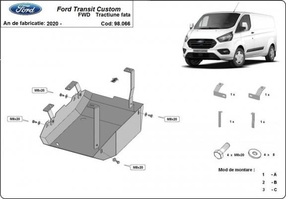 Protector del deposito AdBlue Ford Transit Custom