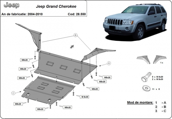 Cubre carter metalico Jeep Grand Cherokee
