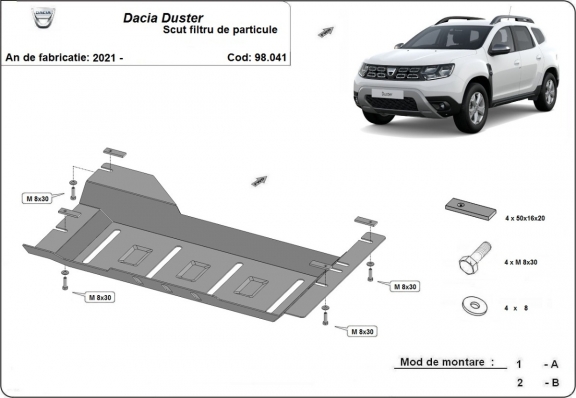 Protector del filtro de particulas Dacia Duster