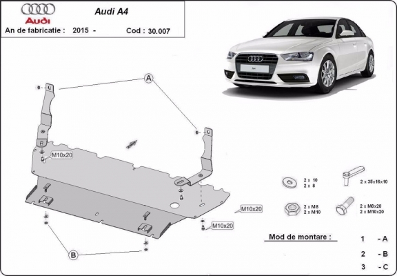Cubre carter metalico Audi A4 B9 All Road