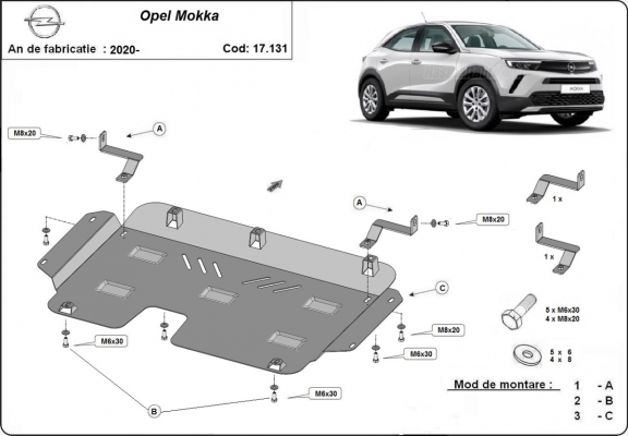 Cubre carter metalico Opel Mokka B